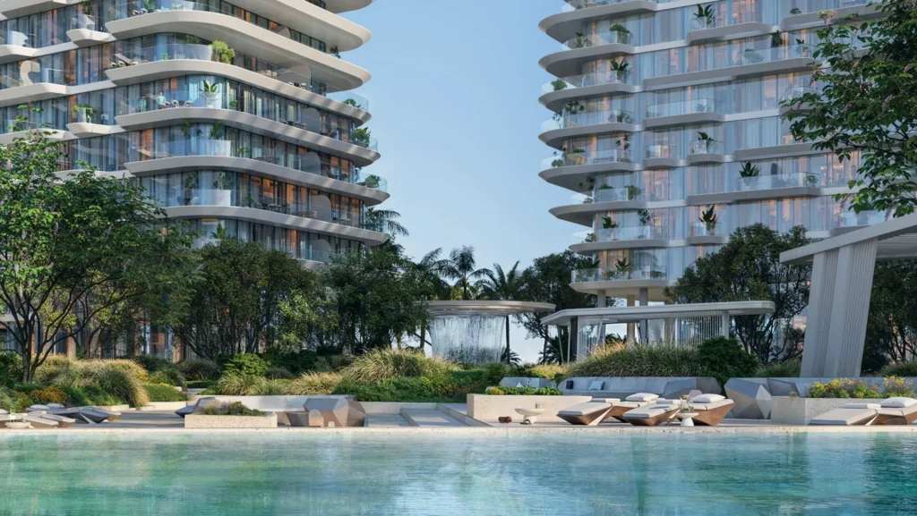 A formal seating area with modern decor and high ceilings at Passo By Beyond.